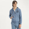 Men Relaxed Fit Hooded Neck Solid Embossed Logo Fleece Sweatshirt