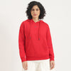 Women Hooded Neck Solid Brushed Basic Sweatshirt