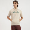 Men Boxy Fit Hooded Neck Typography Terry Sweatshirt