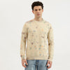 Men Regular Fit Crew Neck Printed Paint Splatter Terry Sweatshirt