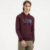 Men Regular Fit Hooded Neck Typography Fabric Transfer Terry Sweatshirt