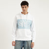 Men Regular Fit Hooded Neck Applique Since Panel Terry Sweatshirt