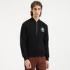 Men Regular Fit Baseball Collar Solid Ponzano Terry Sweatshirt