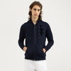 Men Relaxed Fit Hooded Neck Applique Plutch Fleece Sweatshirt