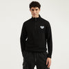 Men Regular Fit Mock Neck Solid Terry Sweatshirt