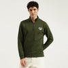Men Regular Fit Mock Neck Solid Terry Sweatshirt