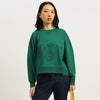 Women Round Neck Embossed Sweatshirt