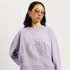 Women Round Neck Embossed Sweatshirt