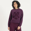Women Round Neck Floral Raglan Sweatshirt