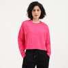 Women Round Neck Floral Applique Sweatshirt