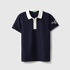 Boys Regular Fit Textured Contrast Collar Polo T-Shirt