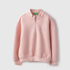 Girls Cropped Fit Mock Neck Textured Sweatshirt