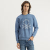 Men Regular Fit Crew Neck Printed Merged Logo Sweatshirt