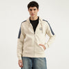Men Regular Fit Hooded Neck Printed Shoulder Knit Tapes Sweatshirt