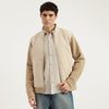 Men Regular Fit Mock Neck Quilted Textured Velour Sweatshirt