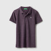 Boys Regular Fit Polo Neck Solid Jaspe T-Shirt