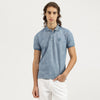 Men Relaxed Fit Polo Neck Floral Print T-Shirt