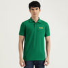 Men Regular Fit Polo Neck Solid Outline Branded T-Shirt