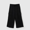 Girls Solid Regular Fit Interlock Cargo Trackpants