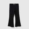 Girls Solid Regular Fit Gold Buckle Pants