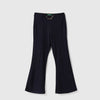 Girls Solid Regular Fit Gold Buckle Trousers