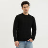 Men Regular Fit Crew Neck Geometric Classic Polar Lining Sweatshirt