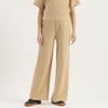 Women Solid Centre Pin Tuck Pull Up Pants