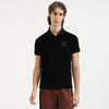 Men Relaxed Fit Polo Neck Solid Badge Velour T-Shirt