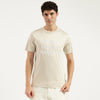 Men Relaxed Fit Crew Neck Typography Satin Transfer Pima Interlock T-Shirt