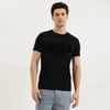 Men Regular Fit Crew Neck Textured Plutch Pima Jersey T-Shirt