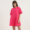 Women Round Neck Solid A-Line Dress