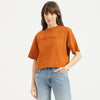Women Round Neck Embossed T-Shirt