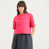 Women Round Neck Embossed T-Shirt