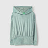 Girls Regular Fit Hooded Neck Solid Cinched Hem Velour Sweatshirt