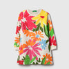 Girls Regular Fit Round Neck Exploded Floral Dress