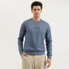 Men Regular Fit Crew Neck Typography Velour Sweatshirt