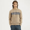 Men Regular Fit Crew Neck Colorblock Textured Velour Sweatshirt