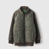 Boys Regular Fit Mock Neck Quilted Polar Fleece Jacket
