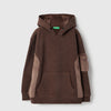 Boys Regular Fit Hooded Neck Textured Heavy Knit Utility Sweatshirt