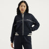 Women Mock Neck Solid Ponte Zip Up Jacket