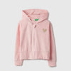 Girls Regular Fit Hood Embroidered Jacket