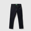 Boys Solid Slim Fit Rinse Wash Denim Jeans