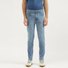 Men Solid Low Crotch Fit Light Wash Boomerang Jeans