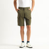 Men Solid Comfort Fit Cargo Twill Washed Shorts