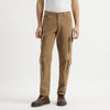 Men Solid Straight Fit Cargo Pocket Trousers