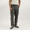 Men Solid Straight Fit Broken Twill Washed Cargos