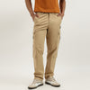 Men Solid Straight Fit Broken Twill Washed Cargos