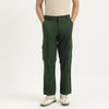 Men Solid Straight Fit Diagonal Patch Pocket Cargo Pants