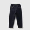 Girls Solid Slouchy Fit Rinse Wash Denim Jeans