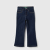 Girls Solid Bootcut Fit Star Studs Jeans